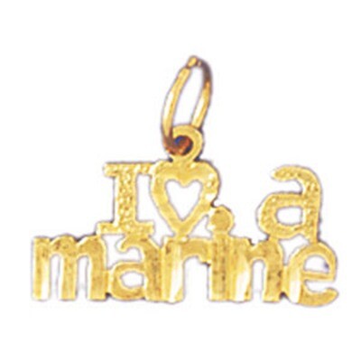 Dazzlers Jewelry I Love My Marine Pendant Necklace Charm Bracelet in Yellow, White or Rose Gold 109…