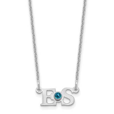 18k Gold Bezel Birthstone Initial Necklace 14k White Gold Small XNA655W, MPN: XNA655W, 191101220715
