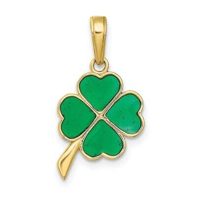 4-Leaf Clover Enameled Pendant 10k Gold 10K4098, MPN: 10K4098,