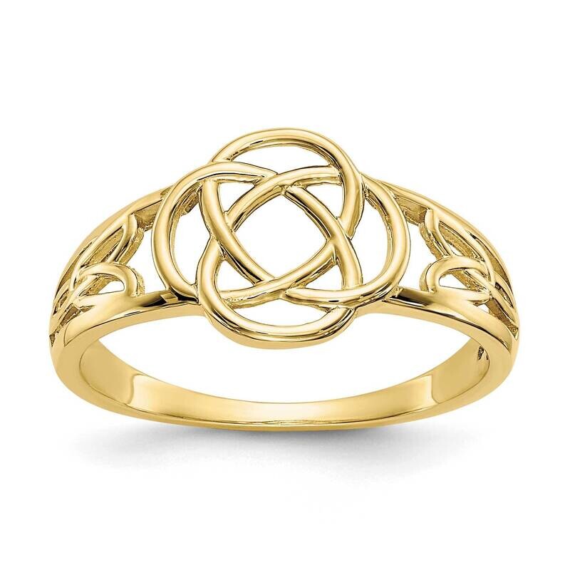 Ladies Celtic Knot Ring 10k Gold Polished 10D1870