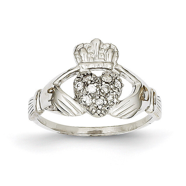 Claddagh Ring Mounting 14k White Gold Y6308