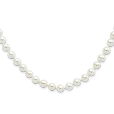 Majestik 8-9mm White Imitation Shell Pearl Necklace Sterling Silver Rhodium-plated QMJN8W-18, MPN: …