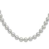 Majestik 10-11mm Grey Imitation Shell Pearl Necklace Sterling Silver Rhodium-plated QMJNM10G-18, MP…