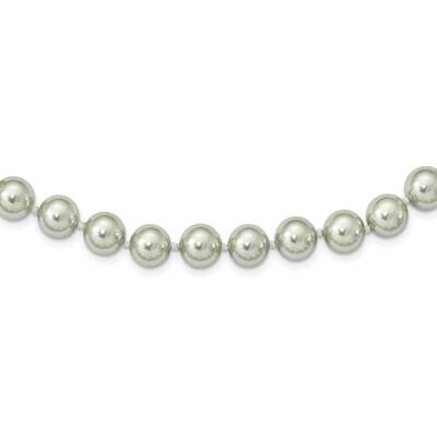 Majestik 10-11mm Grey Imitat Shell Pearl Necklace Sterling Silver Rhodium-plated QMJN10G-24, MPN: Q…