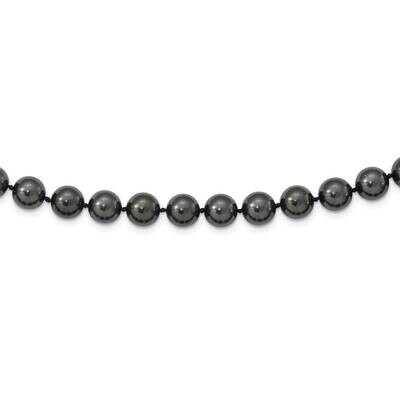 Majestik 10-11mm Black Imitat Shell Pearl Necklace Sterling Silver Rhodium-plated QMJN10B-24, MPN: …