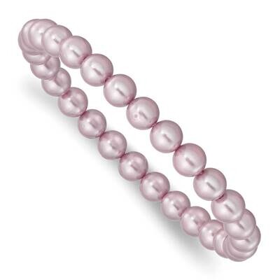 Majestik 7-8mm Purple Imitation Shell Pearl Stretch Bracelet QMJB78PU, MPN: QMJB78PU, 196904156711