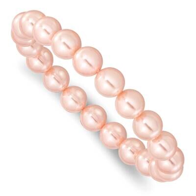 Majestik 10-11mm Pink Imitation Shell Pearl Stretch Bracelet QMJB105P, MPN: QMJB105P, 196904156742