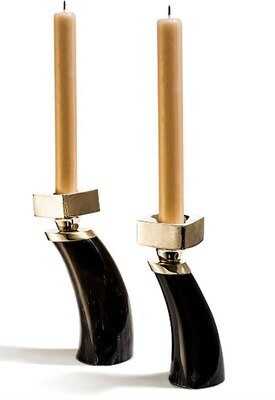LADORADA Dark Horn Candle Holder Set HC-HB-CS-0803, MPN: HC-HB-CS-0803,