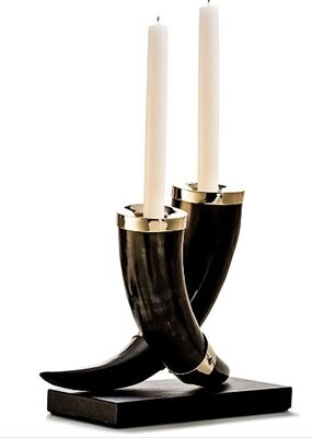 LADORADA Dark Horn Leather Candle Holder HC-HB-CR-0904, MPN: HC-HB-CR-0904,