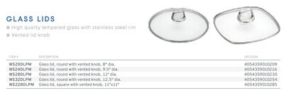 Frieling Diamond Lite Pro Glass Lid Round with Vented Knob 12.5&quot; WS32DLPM