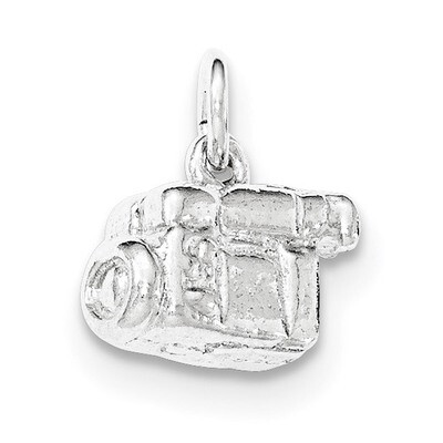 Polished 3-D Video Camera Pendant Sterling Silver QC8812