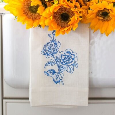 Crown Giulietta Blue Linen Towel Set of 4 T661