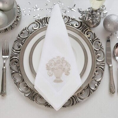 Crown Fiori Basket Large Napkin Champagne Set of 8 NLG145