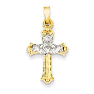 Claddagh Cross Pendant 14k Two-tone Gold XR717, MPN: XR717, 883957450759