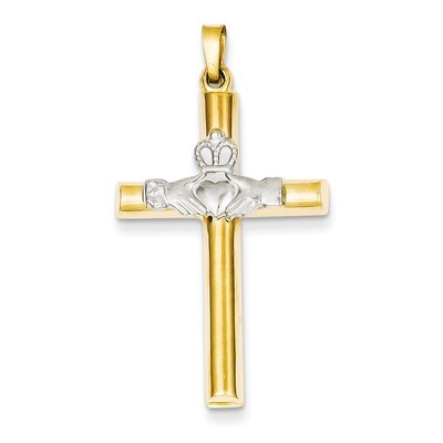 Claddagh Cross Pendant 14k Two-tone Gold XCH272, MPN: XCH272, 191101380396