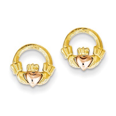 14k GoldTwo-tone Claddagh Post Earrings 14k Gold TF397, MPN: TF397, 637218043989