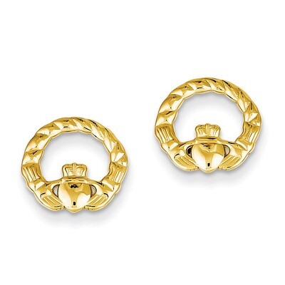 Claddagh Post Earrings 14k Gold S1380, MPN: S1380, 883957285429