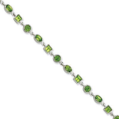Peridot Bracelet Sterling Silver QX615PE, MPN: QX615PE, 191101369902