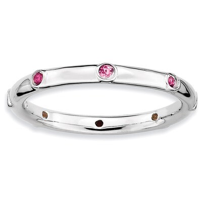 Pink Tourmaline Ring Sterling Silver QSK383, MPN: QSK383, 886774001036