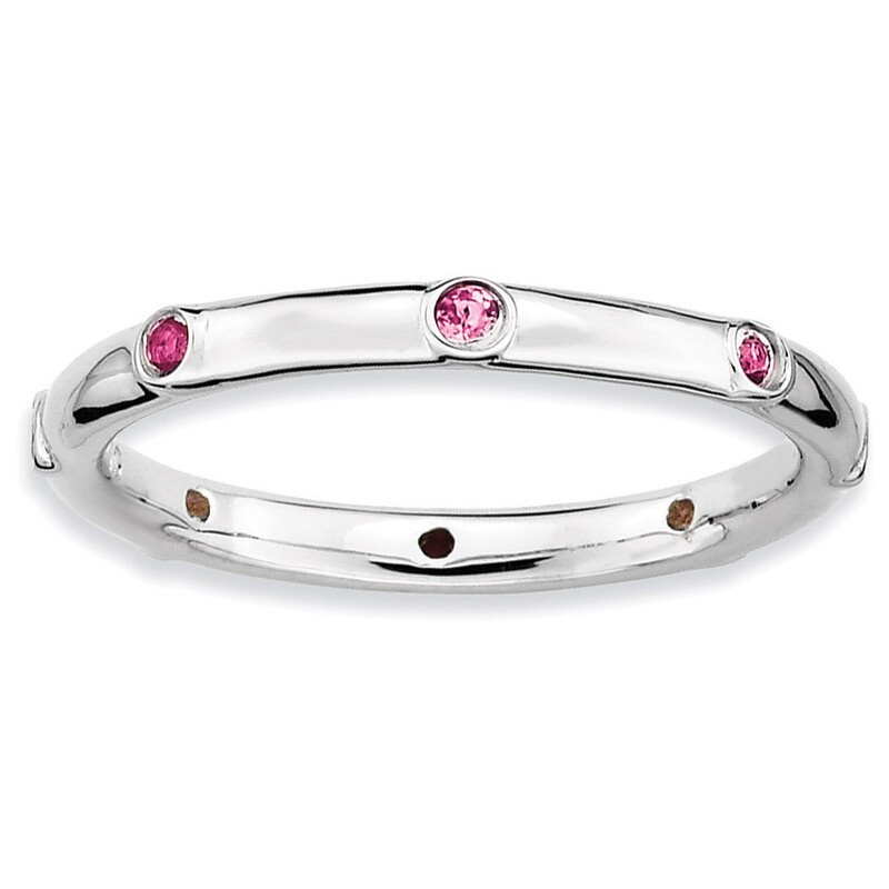 Pink Tourmaline Ring Sterling Silver QSK383