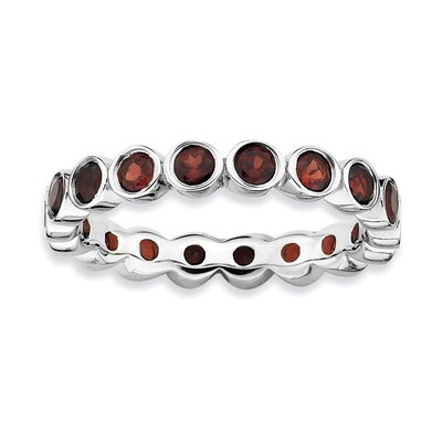 Garnet Ring Sterling Silver QSK386, MPN: QSK386, 886774001210