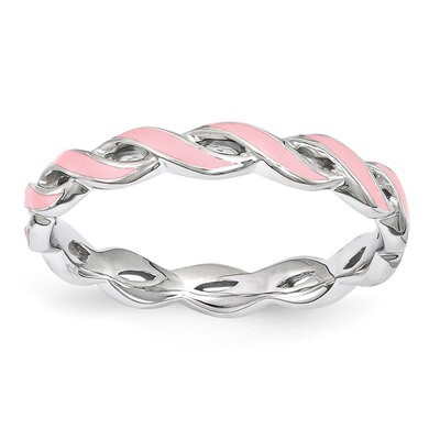 Pink Enamel Ring Sterling Silver QSK1517, MPN: QSK1517, 886774206493