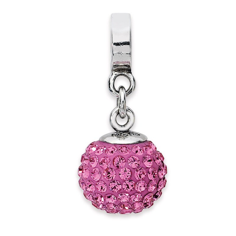 Oct Swarovski Elements Ball Dangle Bead Sterling Silver QRS1253OCT