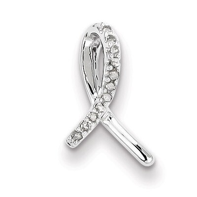 Diamond Awareness Ribbon Pendant Sterling Silver QDX189, MPN: QDX189, 818050012122