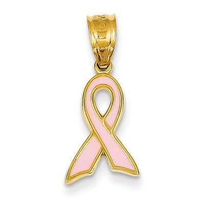 Small Enameled Awareness Ribbon Pendant 14k Gold K1841, MPN: K1841, 752908168060