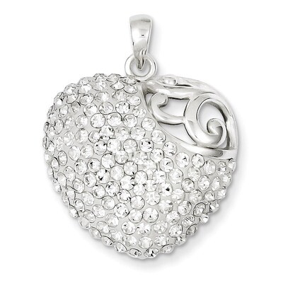 Sterling Silver Stellux Crystal Heart Pendant QP2481