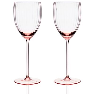 Caskata Quinn Optic Universal Wine Glasses Set of 2 Rose GL-OMWIN-300, MPN: GL-OMWIN-300, 816666026…