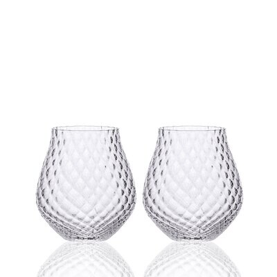 Caskata Phoebe Tulip Stemless Wine Glasses Set of 2 Clear GL-OPHBNOSTEM-000, MPN: GL-OPHBNOSTEM-000…