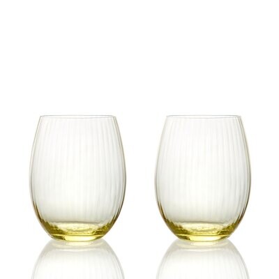 Caskata Quinn Optic Tumbler Set of 2 Citrine GL-OTUMBLER-500, MPN: GL-OTUMBLER-500, 817325010504