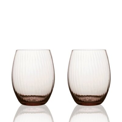 Caskata Quinn Optic Tumbler Set of 2 Mocha GL-OTUMBLER-600, MPN: GL-OTUMBLER-600, 817325017022