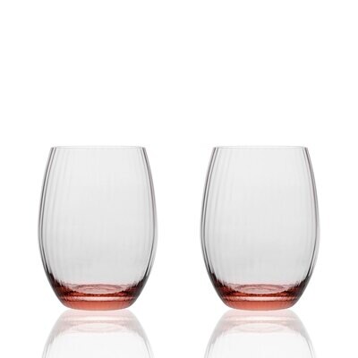 Caskata Quinn Optic Tumbler Set of 2 -Rose GL-OTUMBLER-300, MPN: GL-OTUMBLER-300, 817325010153