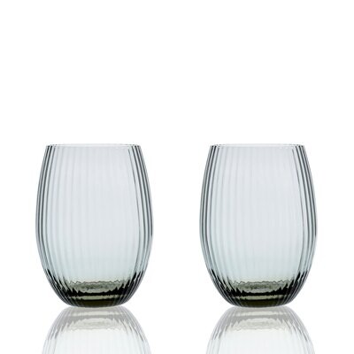 Caskata Quinn Optic Tumbler Set of 2 Smoke GL-OTUMBLER-100, MPN: GL-OTUMBLER-100, 817325016780