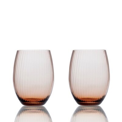 Caskata Quinn Optic Tumbler Set of 2 Amber GL-OTUMBLER-200, MPN: GL-OTUMBLER-200, 817325016711