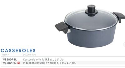 Frieling Diamond Lite Induction Casserole with Lid 5.8 Qt. 11&quot; W828DPIL