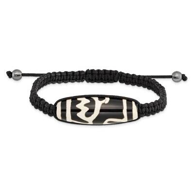 11X38mm Tibet Eye Agate with Hematite Beads Black Cord Bracelet BF2113, MPN: BF2113, 191101413391