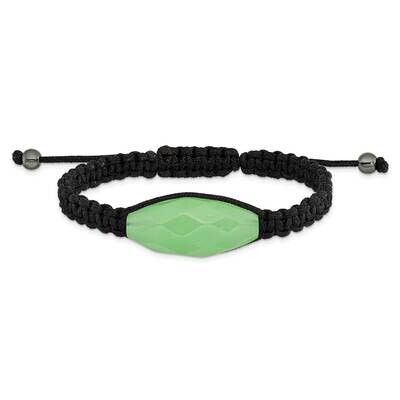 13X30mm Aqua Agate with Hematite and Black Cord Bracelet BF2120, MPN: BF2120, 191101413377