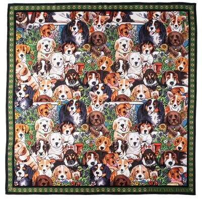 Halcyon Days Dogs Leave Pawprints 90x90 100% Silk Scarf SADLP01SS90, MPN: SADLP01SS90, 5056327808404