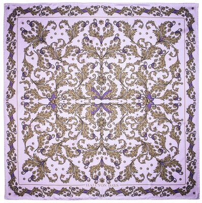 Halcyon Days Flowers of the Realm Lavender 90cm x 90cm 100% Silk Scarf SAPJS27SS90, MPN: SAPJS27SS9…