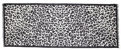 Halcyon Days Snow Leopard Print 170cm x 65cm Wool Silk Long Scarf SASLP25WS65, MPN: SASLP25WS65, 50…