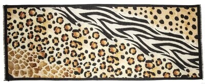 Halcyon Days Mixed Animal Print 170cm x 65cm Wool Silk Long Scarf SAMAP24WS65, MPN: SAMAP24WS65, 50…