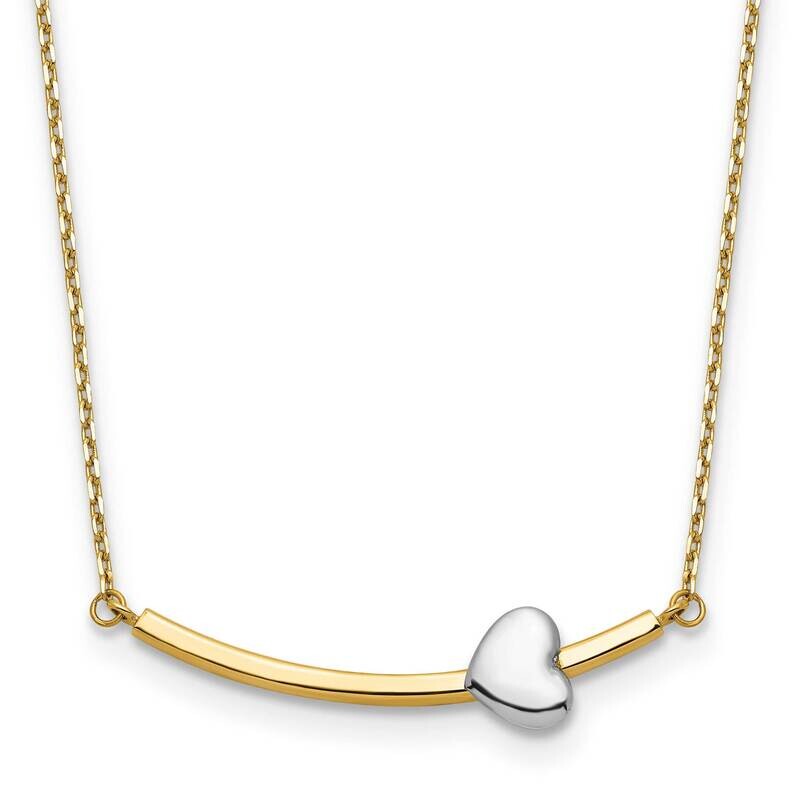 Heart Bar 18 Inch Necklace 14k Two-tone Gold SF2878-18