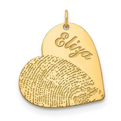 Name and Fingerprint Heart Charm Sterling Silver Gold-plated XNA899GP, MPN: XNA899GP,