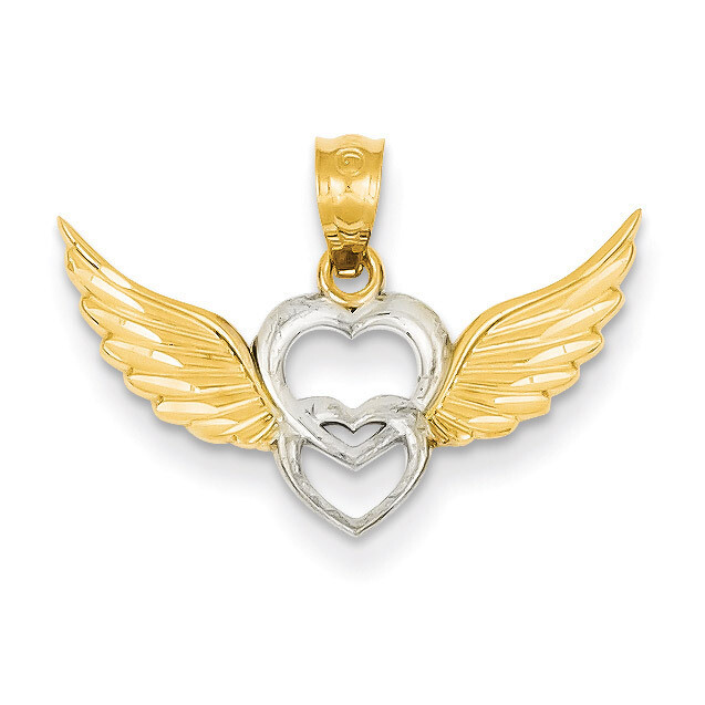 Heart with Wings Pendant 14k Gold YC790