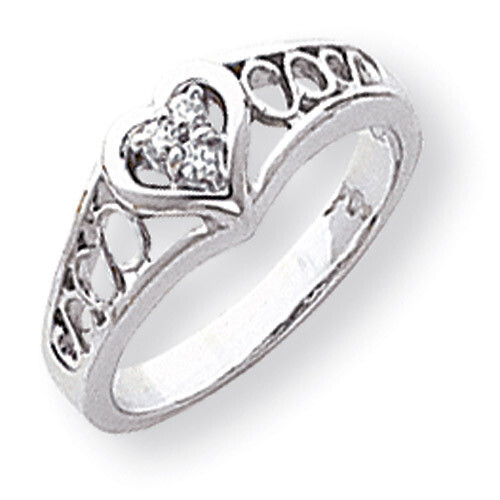 Diamond Quality: AA heart ring 14k White Gold Y1733AA