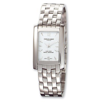 Mens Charles Hubert Solid Stainless Steel White Dial 26x31mm Watch XWA530, MPN: XWA530, 811233013688