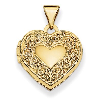 Scroll Heart Locket 14k Gold XL131, MPN: XL131, 886774127255